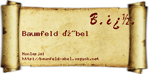 Baumfeld Ábel névjegykártya
