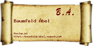 Baumfeld Ábel névjegykártya