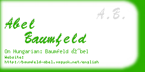 abel baumfeld business card